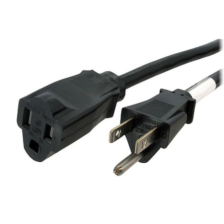 Dynamicfunction SJT Extension Cord Adapter, 16 AWG, Indoor, 16/3, 1 Outlets, 5-15R, Black, PVC, 5-15P, 20 ft DY615808